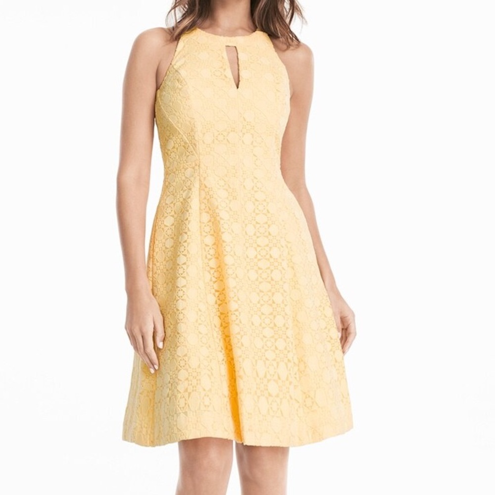 WHITE HOUSE BLACK MARKET YELLOW DRESS